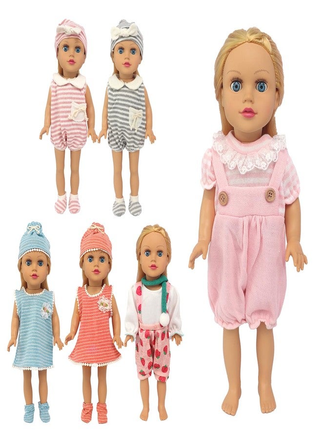 UNICORN ELEMENT 6 Sets 14-18 Inch Baby Doll Clothes, 16 Inch Doll Outfit for 43cm Reborn Dolls, Total 15 Pcs Doll Accessories Doll Clothes and Accessories for 18 Inch Girl Dolls - Image 5